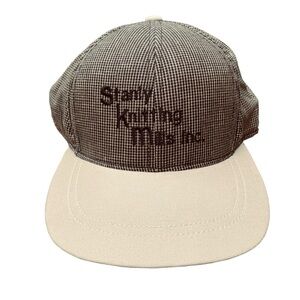 VTG East Course Headwear Stanly Knitting Mills Houndstooth Leather Strapback Hat
